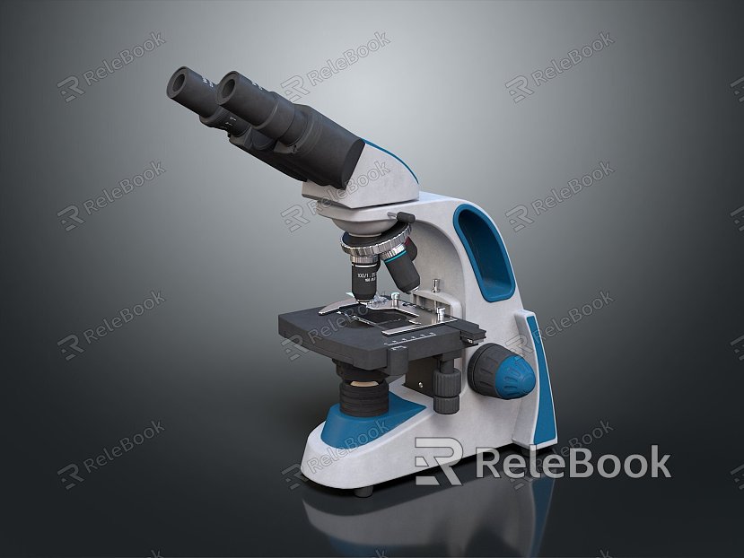 modern microscope electron microscope magnifying glass experimental equipment model