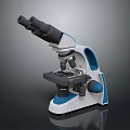 modern microscope electron microscope magnifying glass experimental equipment 3d model
