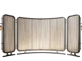Miloti Modern Glass Screen Metal Screen Partition Combination 3d model