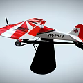Red And White Striped Fighter Jet With YR Emblem And VR2678 Serial Number