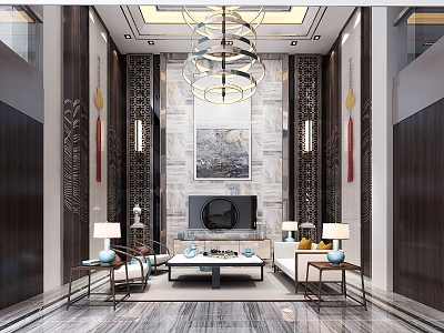 New Chinese Living Room 3d model