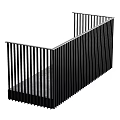 Modern Black Vertical Slat Fence Design 3d model