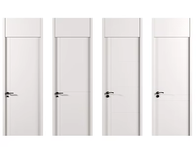 White Interior Swing Doors With Modern Design For Home Different Styles 3d model