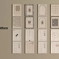 Poliform Curtains With Various Pattern Samples Displayed On The Wall
