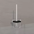 Modern Minimalist Bathroom Accessories Toilet Brush With Transparent Holder And White Handle