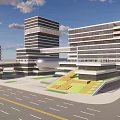 Modern Industrial Factory Building Design With Glass Facade Greenery And Open Areas