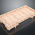 Handcrafted Wooden Tray With Rectangular Shape Support Legs And Natural Wood Grain Design 3d model