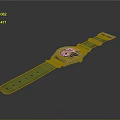 Fashionable Watch Accessory With Green Strap White Dial Black Star Design And Metal Buckle