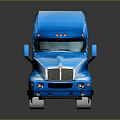 Blue Semi Truck With Shiny Exterior Modern Cab Design And Reflective Surface Front Grille