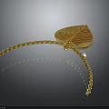 Exquisite Golden Leaf Shaped Pendant Necklace with Colorful Sheen and Delicate Chain for Fashionable Attire
