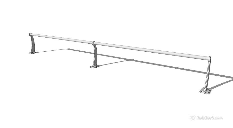 Stainless Steel Outdoor Fence Railing With Horizontal Bars For Safety Design 3d model 