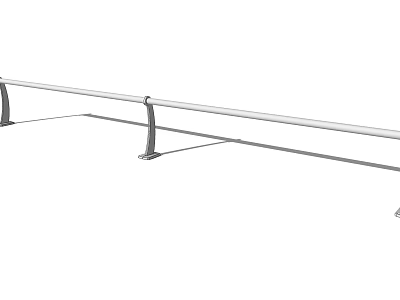 Stainless Steel Outdoor Fence Railing With Horizontal Bars For Safety Design 3d model