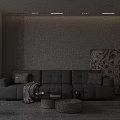 Modern White Accent Chair In Stylish Interior With Black Figurine And Floor Lamp