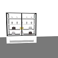 Refrigerated Display Cabinet Shelving With Glass Doors For Bakery Cakes And Desserts