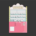 Commercial Pink Ducks Claw Machine With Transparent Display Window And Decorative Top
