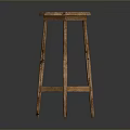 Classic Wooden Stool With Round Seat And Stable Legs For Home Decor