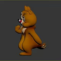 Cheerful Orange Cartoon Squirrel Characters Standing Together With White Bellies And Red Noses