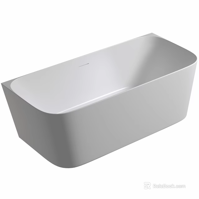 Sleek White Freestanding Bathtub with Modern Minimalist Design and Smooth Surface 3d model 