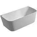 Sleek White Freestanding Bathtub with Modern Minimalist Design and Smooth Surface
