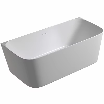 Sleek White Freestanding Bathtub with Modern Minimalist Design and Smooth Surface 3d model