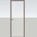 Modern Swing Door With Wooden Frame And Transparent Glass Panel For Interior Design