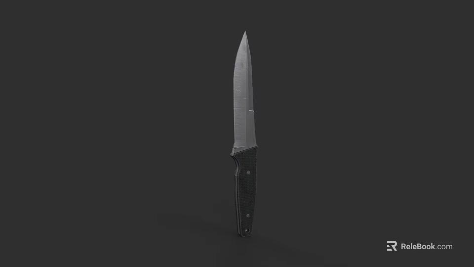 Tactical Weapon Knife Featuring Sharp Metal Blade And Black Handle Design 3d model 
