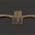 Vintage Wooden Hand Plane Tool With Two Handles And Rustic Aged Finish