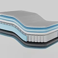 Mattress Layer Structure With Different Support And Comfort Foam Layers 3d model