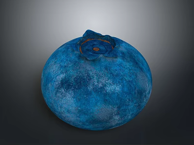 Fresh Blueberry With Vibrant Blue Color Glossy Surface And Detailed Top Stem 3d model