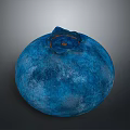 Fresh Blueberry With Vibrant Blue Color Glossy Surface And Detailed Top Stem