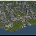 Aerial View Urban Planning Dalian Xiaojiao Bay Architecture Sunscape Commercial Residential Office Building Commercial Building Coastal City Landscape Wetland Park 3d model