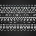 Various Metal Chain Designs With Different Link Patterns And Silver Finish 3d model