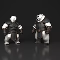 Two Stylized Polar Bear Game and Movie Characters With Detailed Armor Design