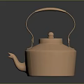 Copper Kettle as Essential Household Kitchen Item With Handle and Spout 3d model