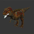 Colorful Tyrannosaurus Rex Dinosaur Model With Vibrant Patterns And Detailed Features