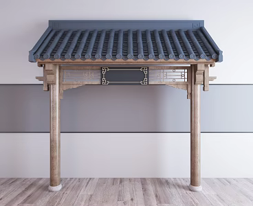 New Chinese Eaves Roof Eaves Door Head 3d model