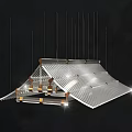 Unique Shaped Pendant Light With Modern Design And Sleek Hanging Structure 3d model