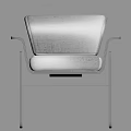 Modern Gray Fabric Upholstered Dining Chair with Sleek Metal Frame Minimalist Design