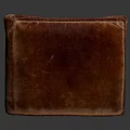 Genuine Brown Leather Wallet With Vintage Style Fold Design And Card Slots 3d model