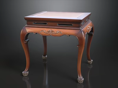 Classical Style Sofa And Coffee Table Set With Wooden Carved Legs And Decorative Design 3d model