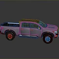 Silver Modern Pickup Truck With Crew Cab Black Wheels Red Accents Sporty Design