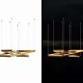 Elegant Modern Geometric Metallic Chandelier With Intersecting Hanging Design For Interior Decor 3d model