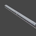 Modern White Urban Metro Train With Red Stripes Black Front And Multiple Carriages