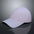 Light Purple Baseball Cap with Brim and Small Holes Simple Fabric Design Dark Background Reflection