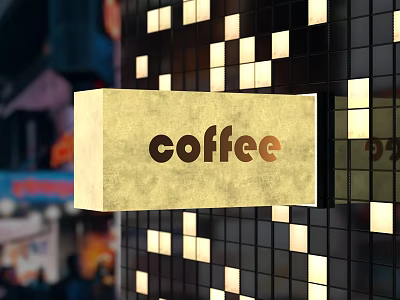 Simple style light box billboard 3d model