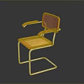 Modern Orange Mesh Back Chair With Metal Frame And Comfortable Seat