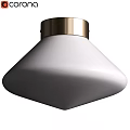 Modern White Ceiling Light With Gold Top And Sleek Minimalist Design