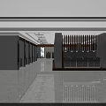 Modern Kitchen Showroom Display Area With Cabinets Stainless Steel Appliances Marble Flooring And Ceiling Lights