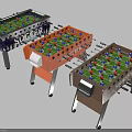 Modern Foosball Tables With Three Different Color Options For Recreational Gaming Fun