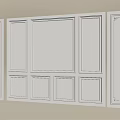 White Decorative Wall Paneling With Classic Panel Designs For Interior Walls 3d model